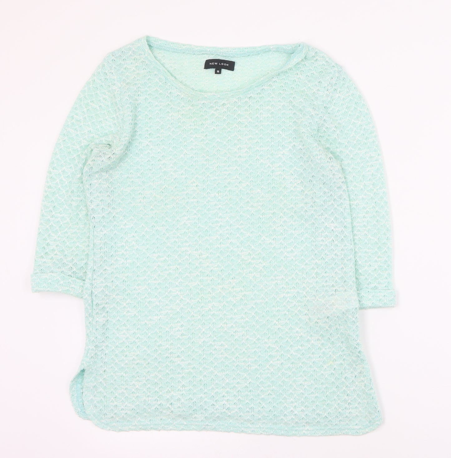 New Look Womens Green Round Neck  Polyester Pullover Jumper Size 10