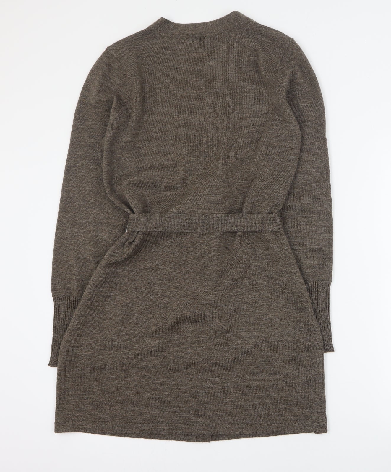 Laura Ashley Womens Brown V-Neck  Wool Cardigan Jumper Size 16