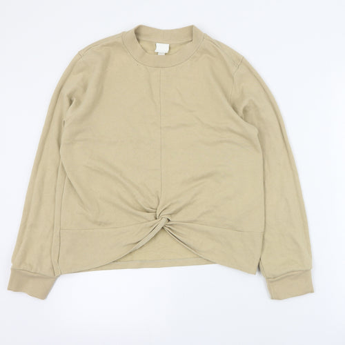 H&M Womens Beige  Cotton Pullover Sweatshirt Size M  Pullover