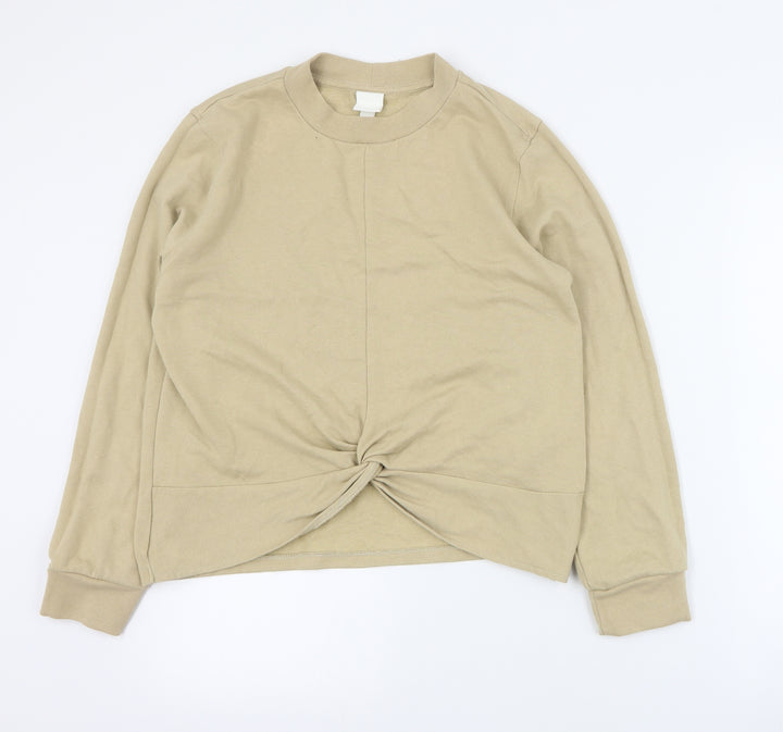 H&M Womens Beige Cotton Pullover Sweatshirt Size M Pullover