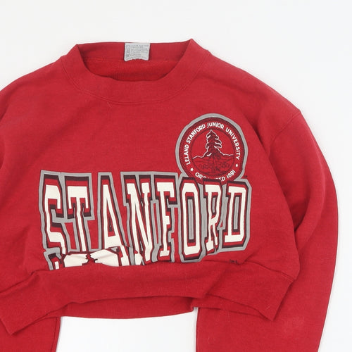 Americas Finest Womens Red  Polyester Pullover Sweatshirt Size L  Pullover - Cropped