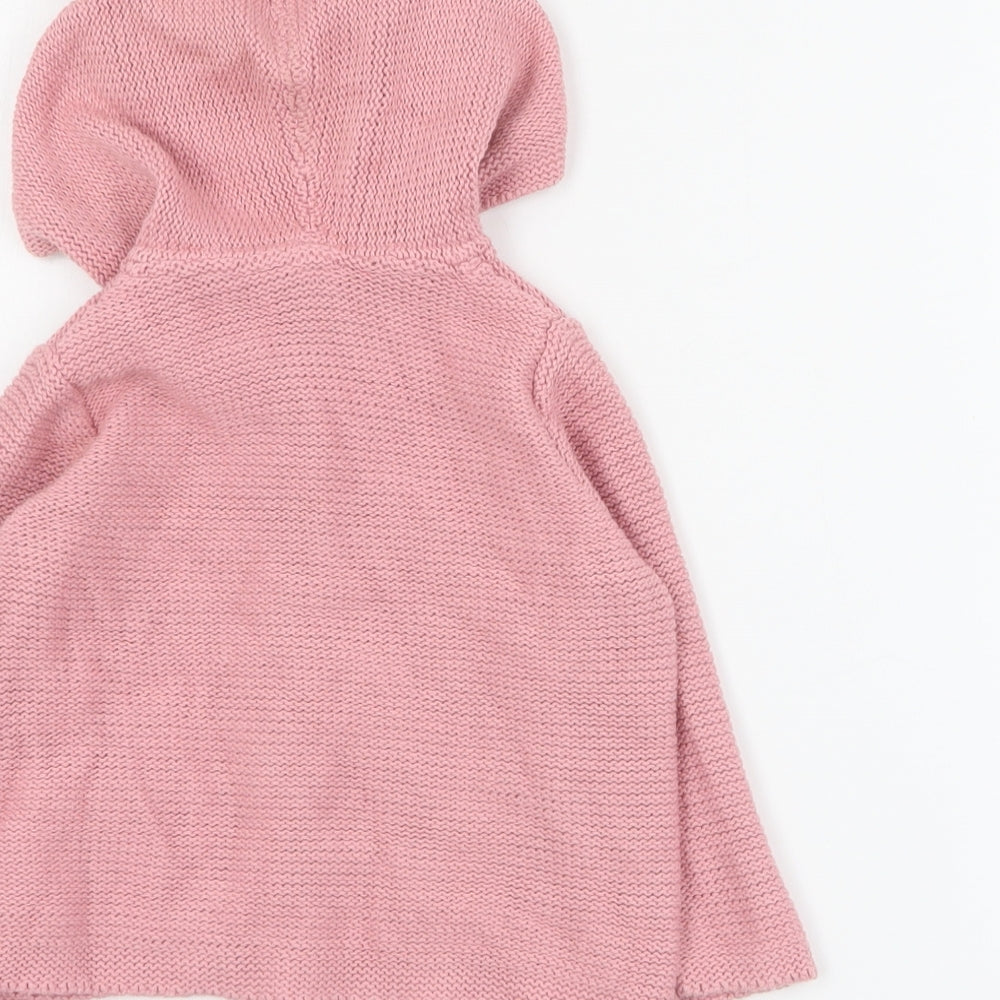 Monsoon Baby Pink  Cotton Cardigan Jumper Size 3-6 Months  Button