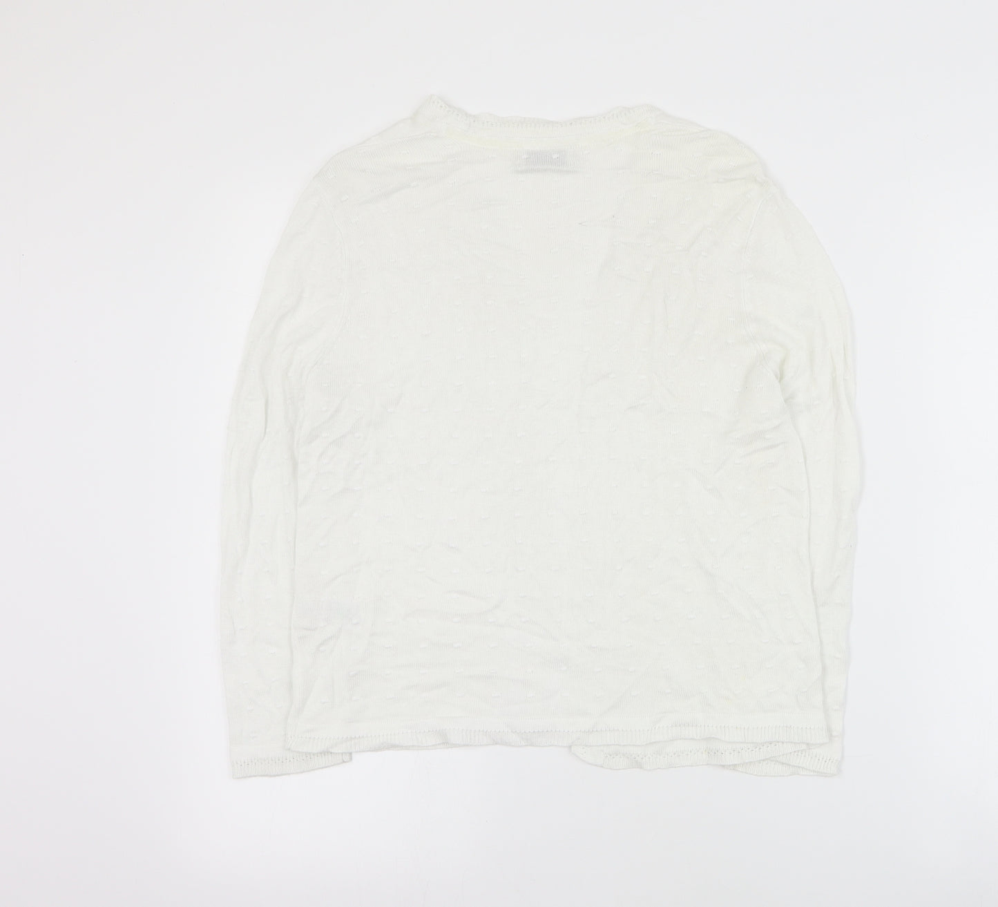 Matalan Womens Ivory V-Neck  Viscose Cardigan Jumper Size 12