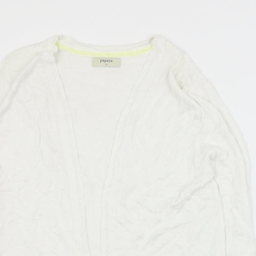 Matalan Womens Ivory V-Neck  Viscose Cardigan Jumper Size 12