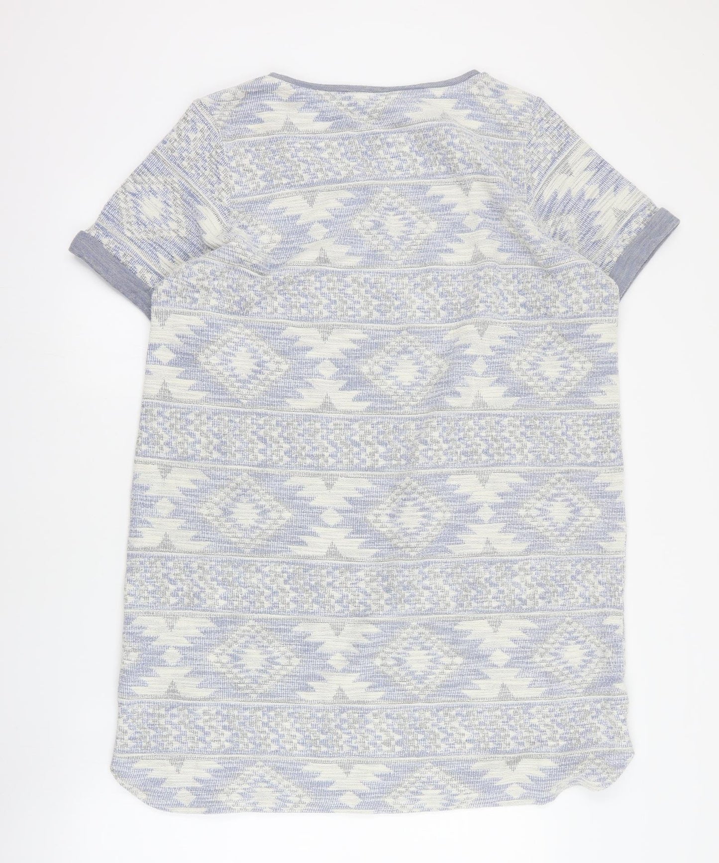 NEXT Womens Blue Geometric Cotton Jumper Dress  Size 20  Round Neck Pullover