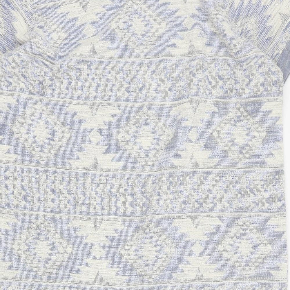 NEXT Womens Blue Geometric Cotton Jumper Dress  Size 20  Round Neck Pullover
