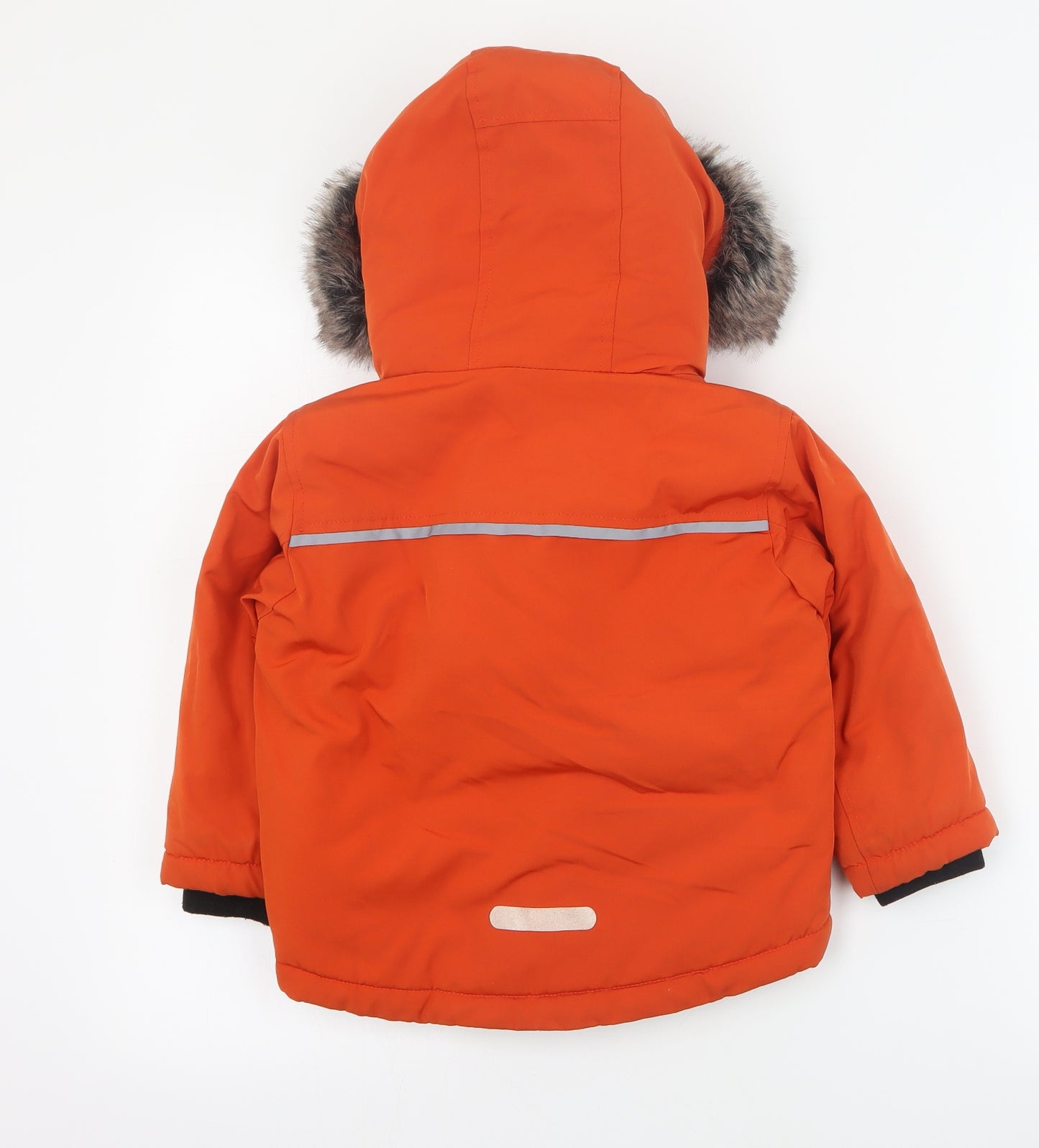 Nutmeg Baby Orange   Parka Coat Size 18-24 Months   Zip