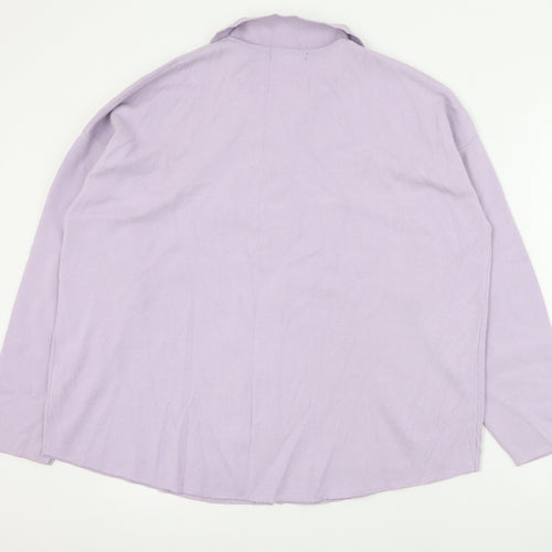 Primark Womens Purple Collared  Acrylic Cardigan Jumper Size L