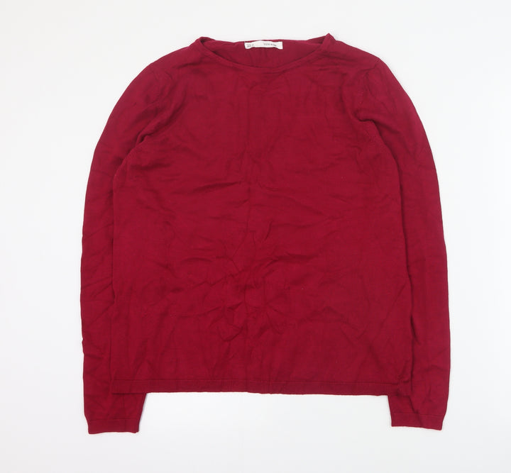 Sfera Womens Pink Round Neck Viscose Pullover Jumper Size XL