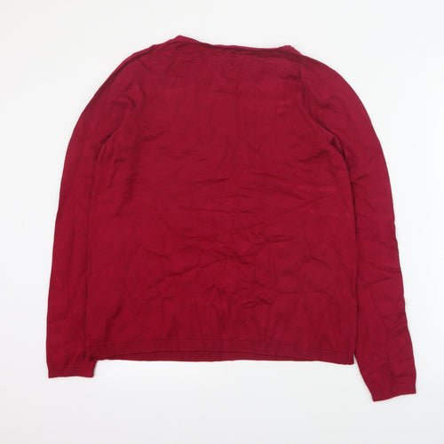 Sfera Womens Pink Round Neck  Viscose Pullover Jumper Size XL