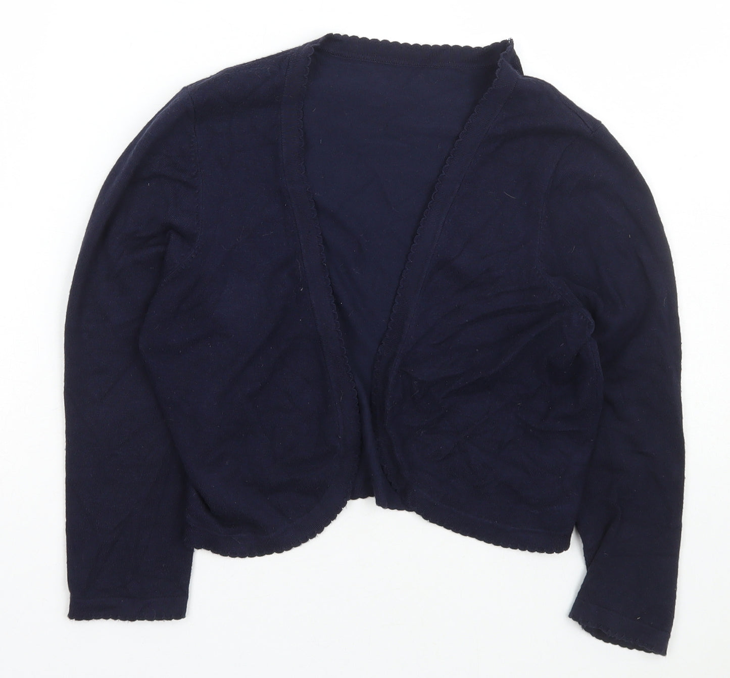 Preworn Womens Blue V-Neck  Viscose Cardigan Jumper Size S