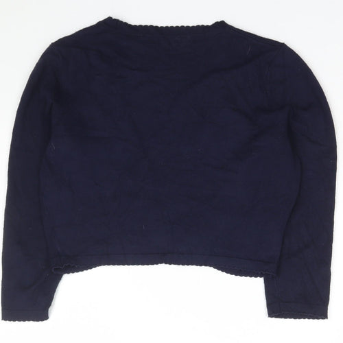 Preworn Womens Blue V-Neck  Viscose Cardigan Jumper Size S