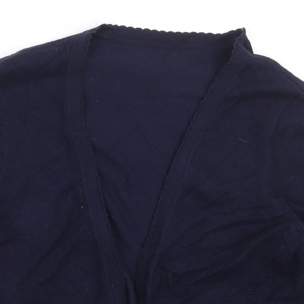 Preworn Womens Blue V-Neck  Viscose Cardigan Jumper Size S
