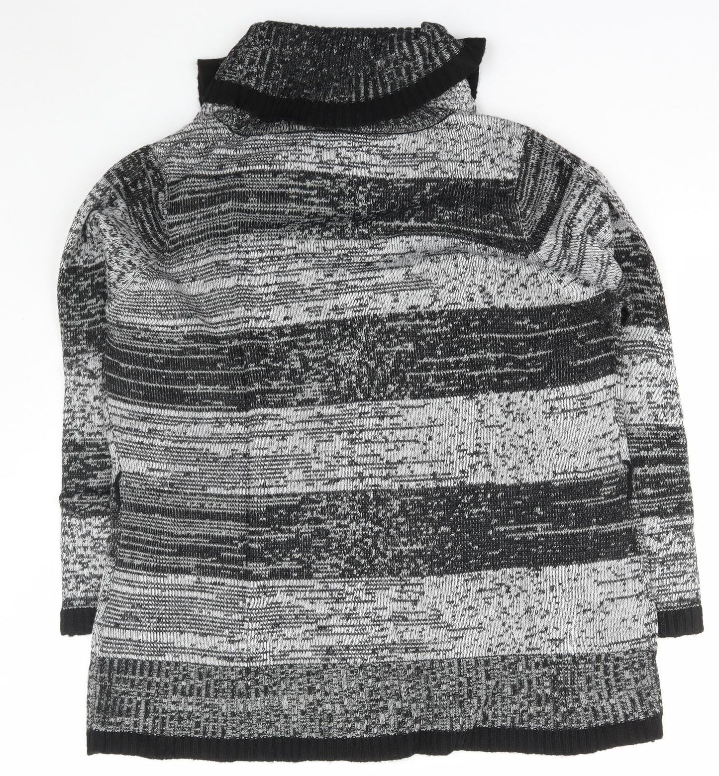 BM Womens Grey Roll Neck  Acrylic Pullover Jumper Size L
