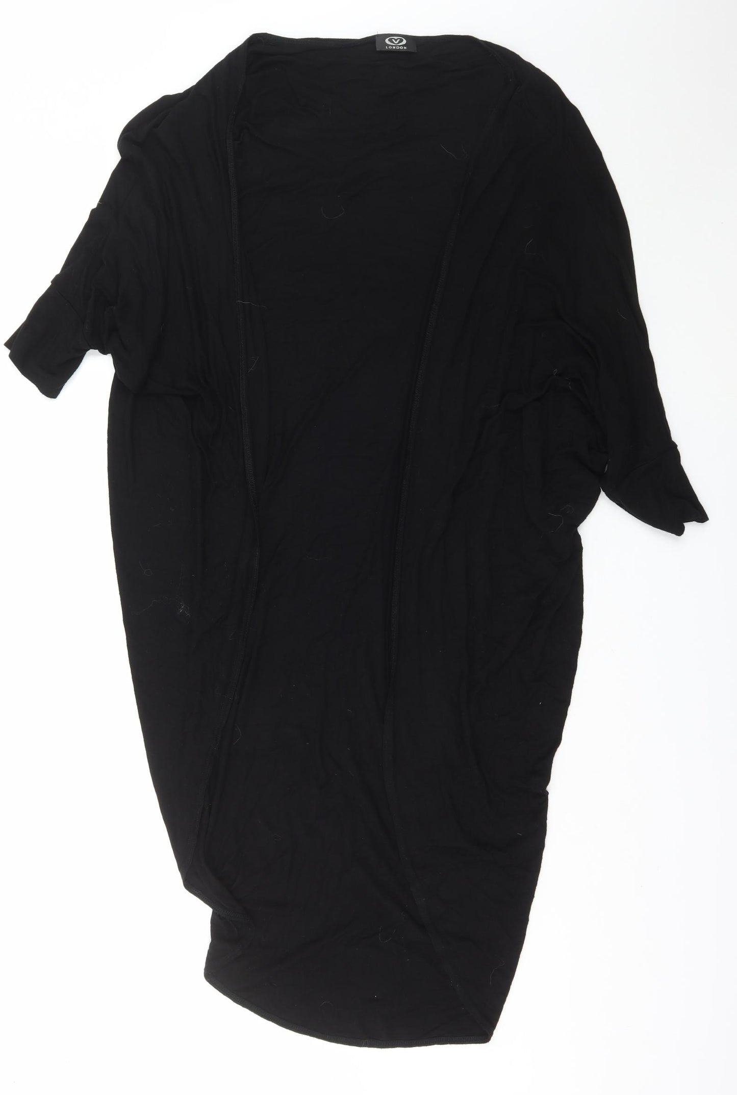 London Womens Black V-Neck  Viscose Wrap Jumper One Size