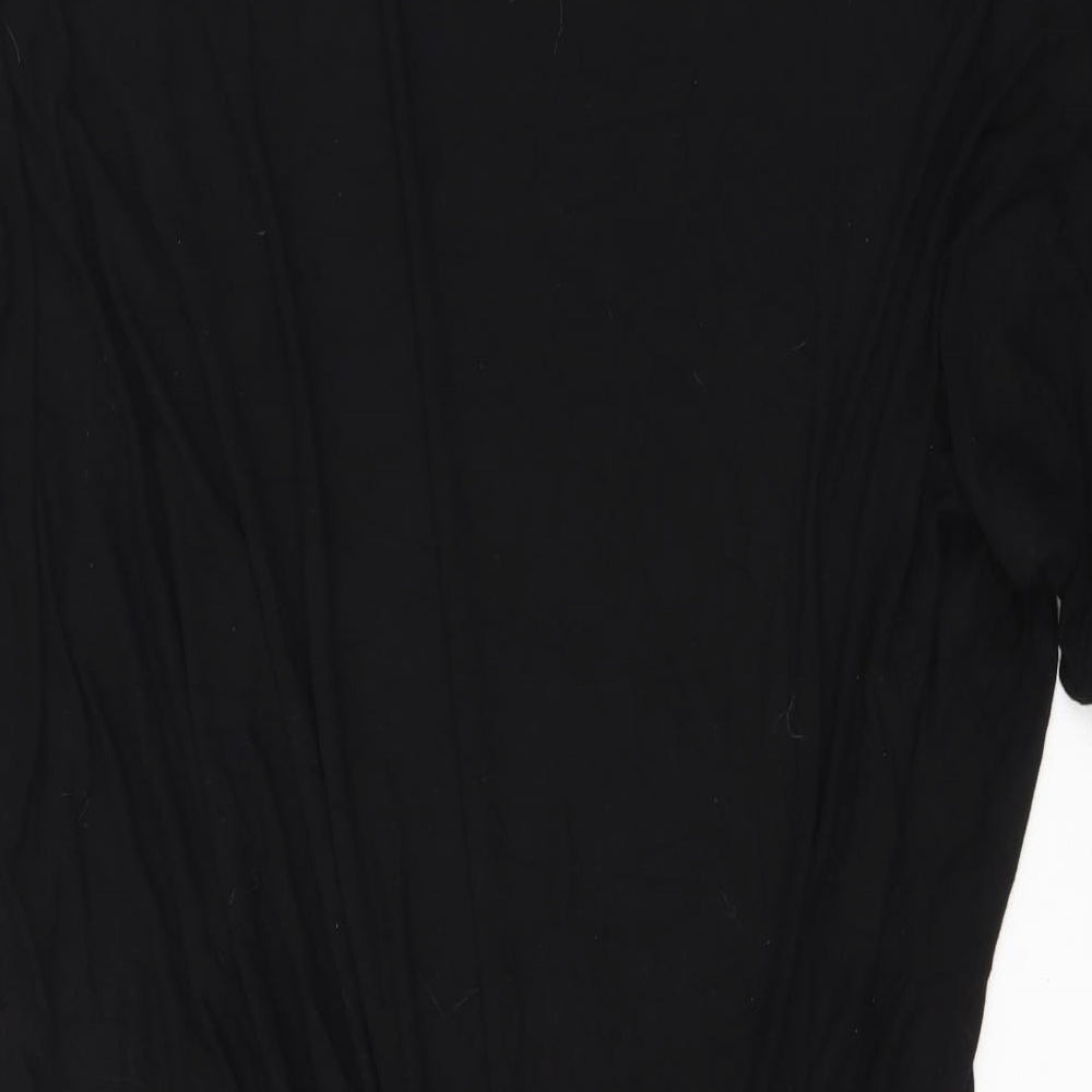 London Womens Black V-Neck  Viscose Wrap Jumper One Size