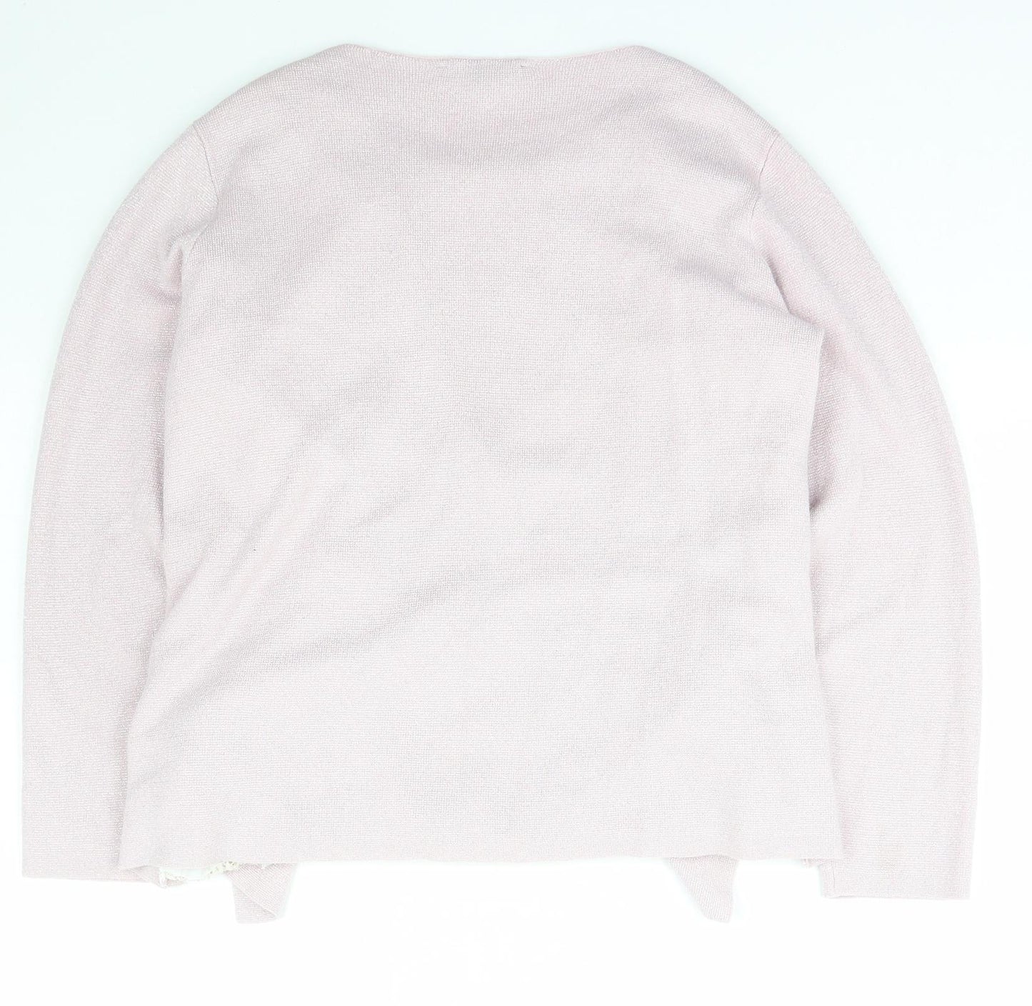 Bonmarché Womens Pink Scoop Neck  Viscose Cardigan Jumper Size 8
