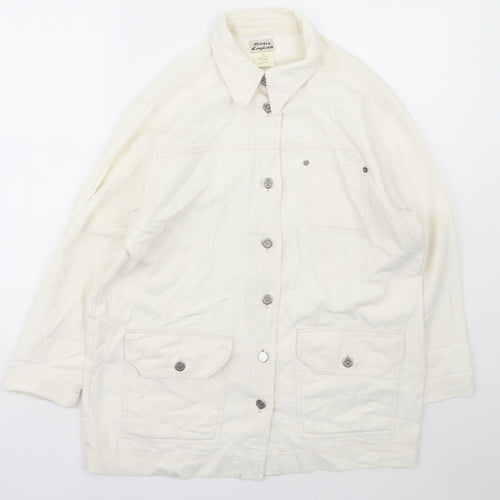 Basic EnglisH Womens Ivory   Jacket  Size M  Button