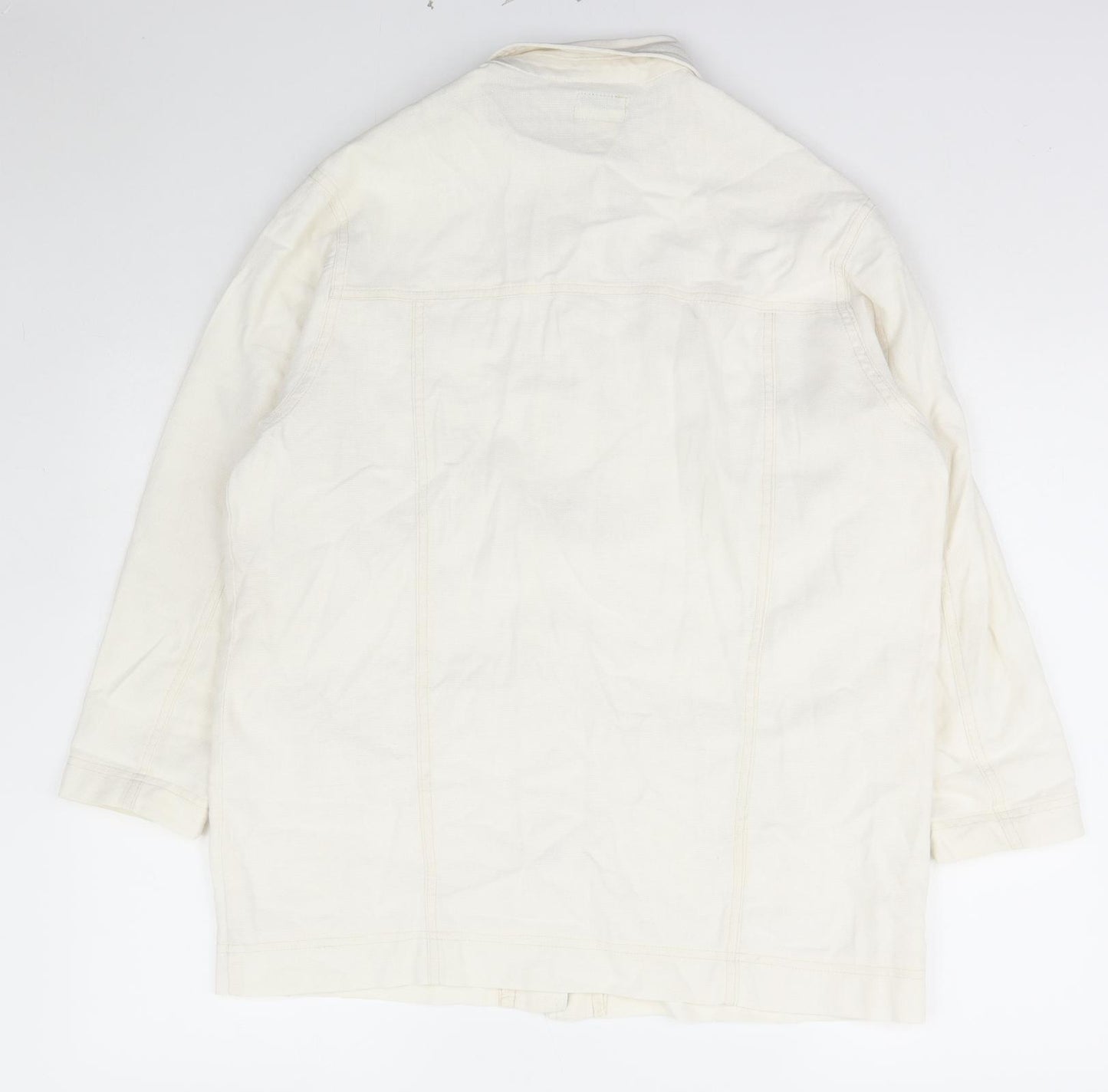 Basic EnglisH Womens Ivory   Jacket  Size M  Button