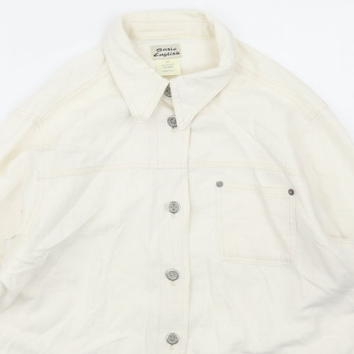 Basic EnglisH Womens Ivory   Jacket  Size M  Button