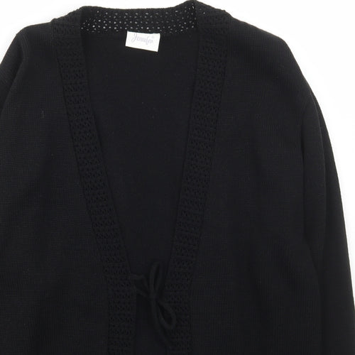 Jenifer Womens Black V-Neck  Acrylic Cardigan Jumper Size M