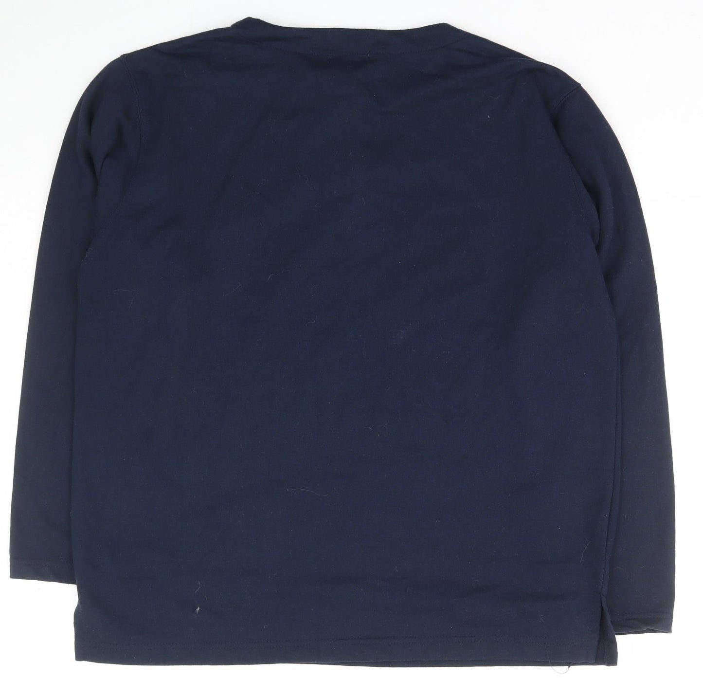 Bonmarché Womens Blue Scoop Neck  Cotton Pullover Jumper Size M