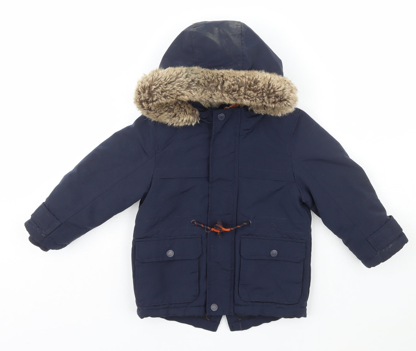 George Boys Blue   Parka Coat Size 2 Years