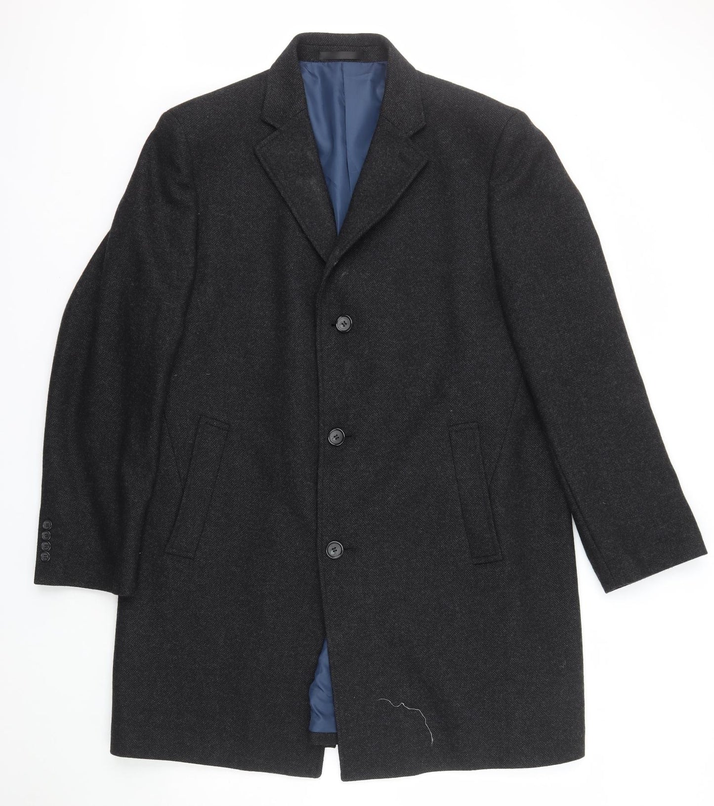 Marks and Spencer Mens Grey   Overcoat Coat Size XL  Button