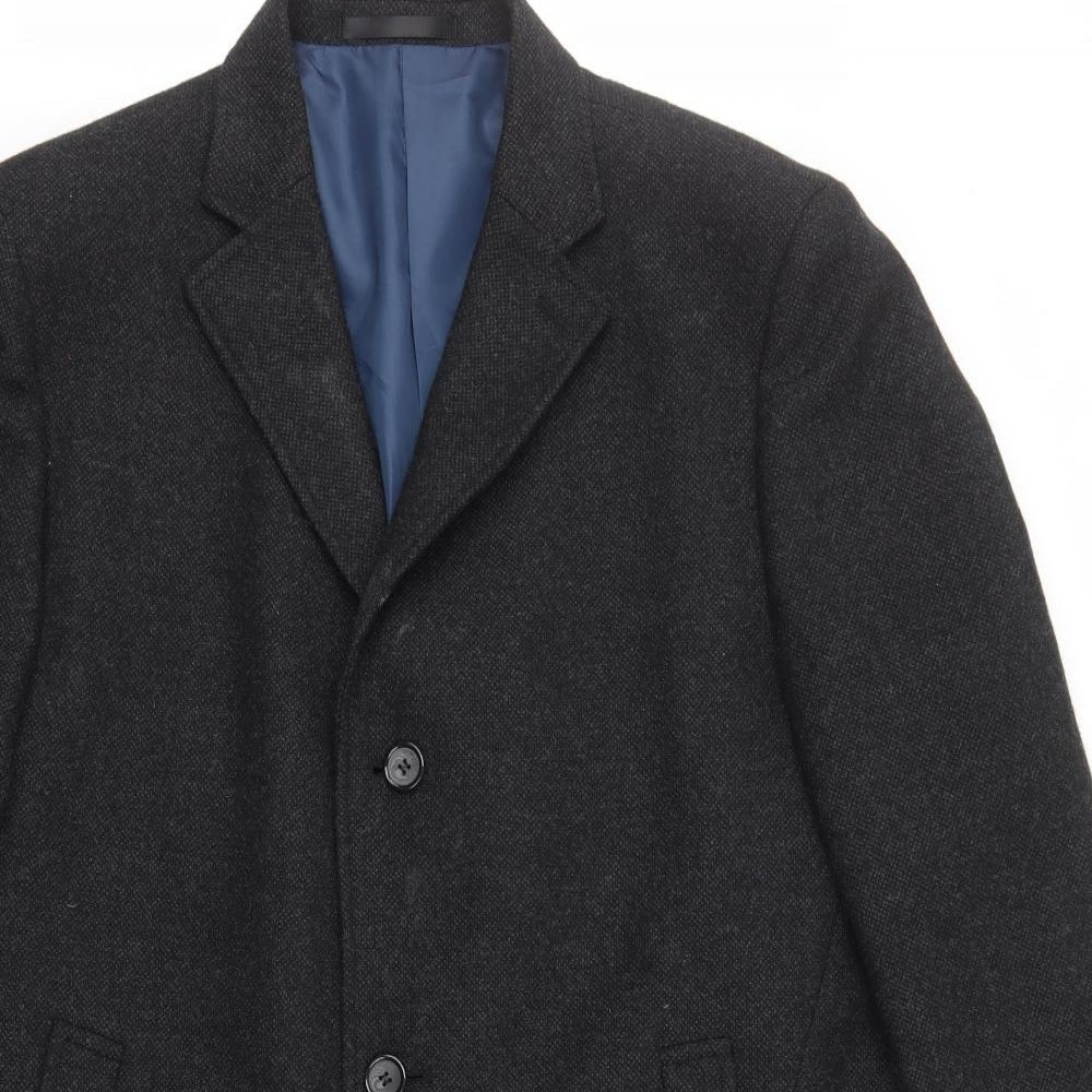 Marks and Spencer Mens Grey   Overcoat Coat Size XL  Button