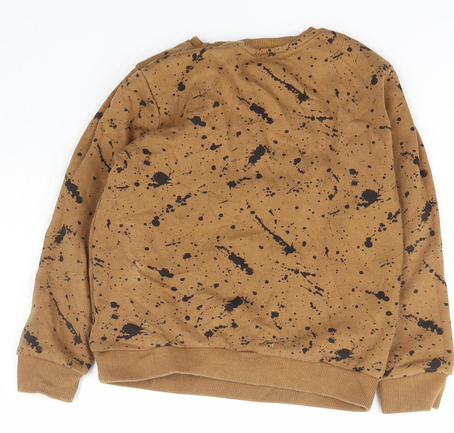 George Boys Brown Scoop Neck Geometric Cotton Pullover Jumper Size 6-7 Years