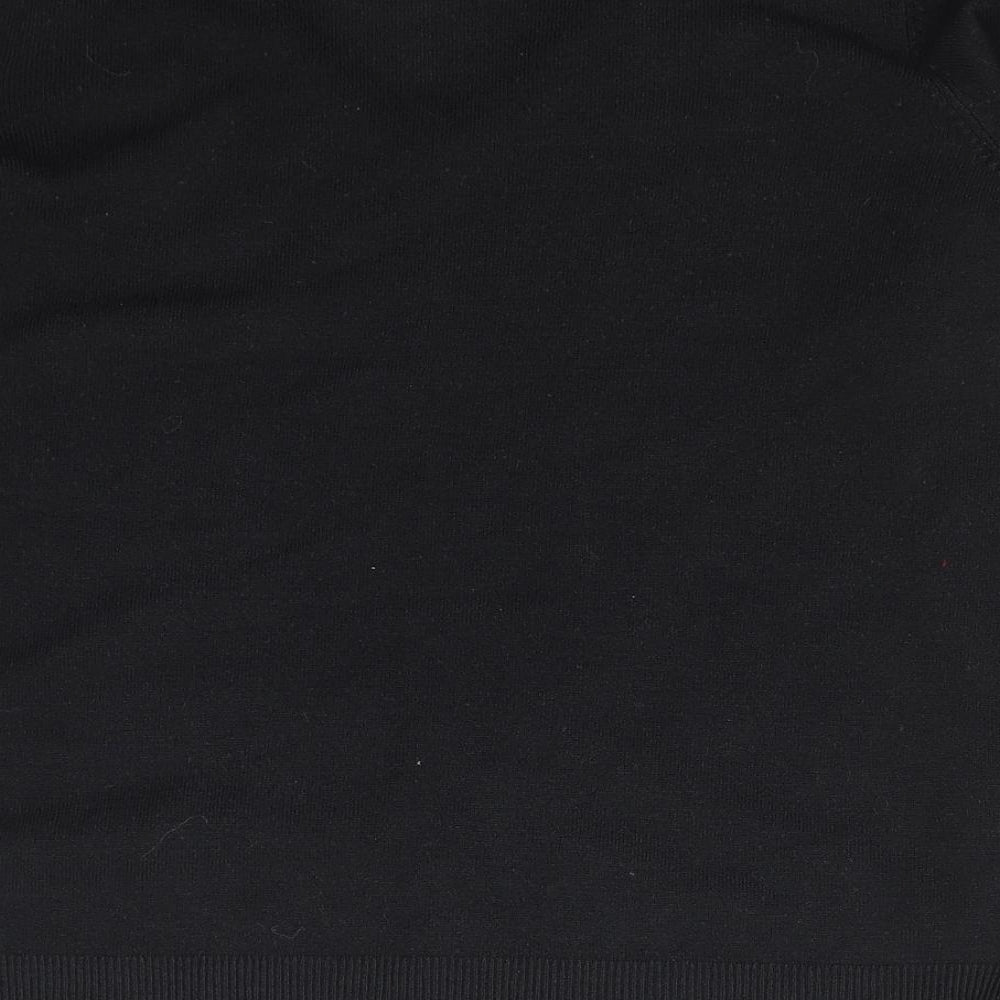 Per Una Womens Black V-Neck  Acrylic Pullover Jumper Size 18
