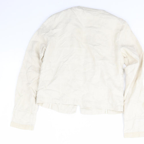Edeis Womens Ivory   Jacket  Size 8  Hook & Eye