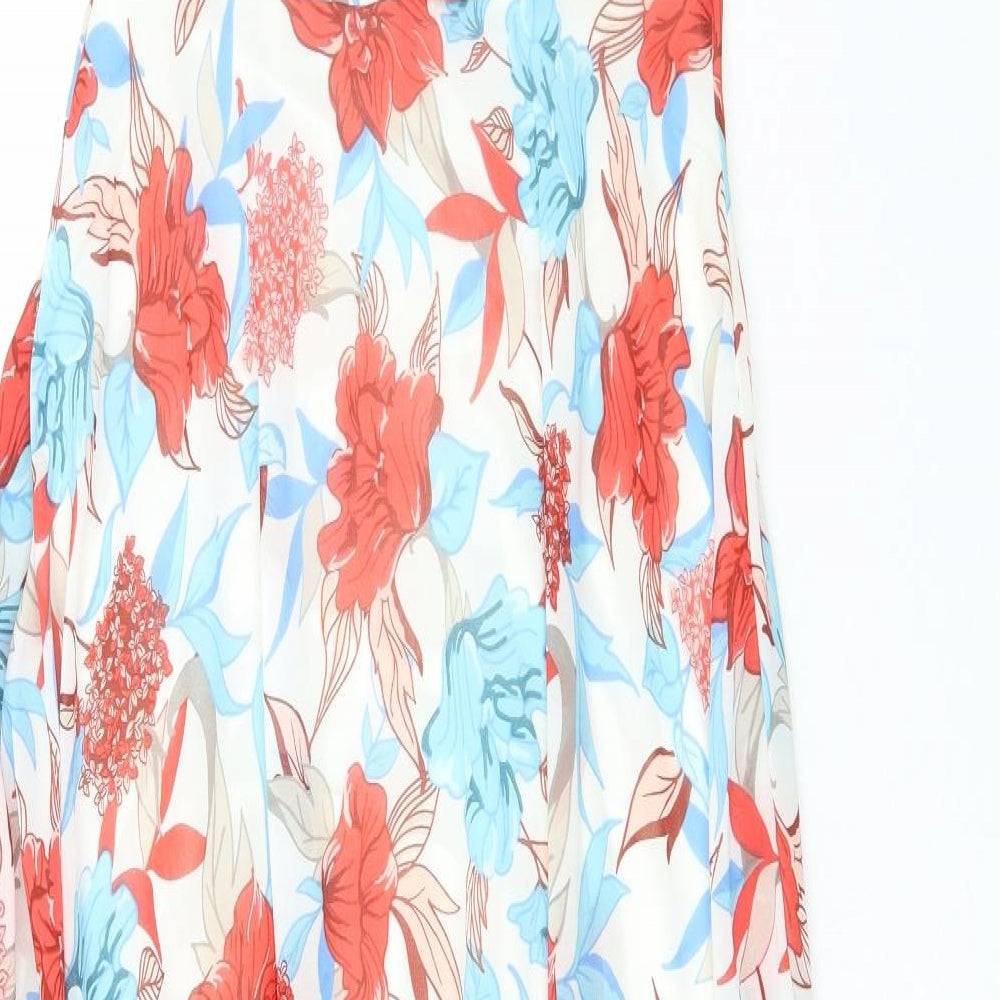 Fracomina Womens Ivory Floral Polyester Maxi  Size L  V-Neck