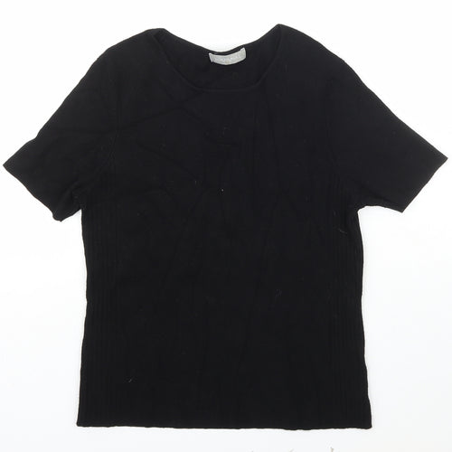 Journal Womens Black Scoop Neck  Viscose Pullover Jumper Size 14