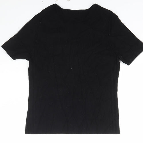 Journal Womens Black Scoop Neck  Viscose Pullover Jumper Size 14