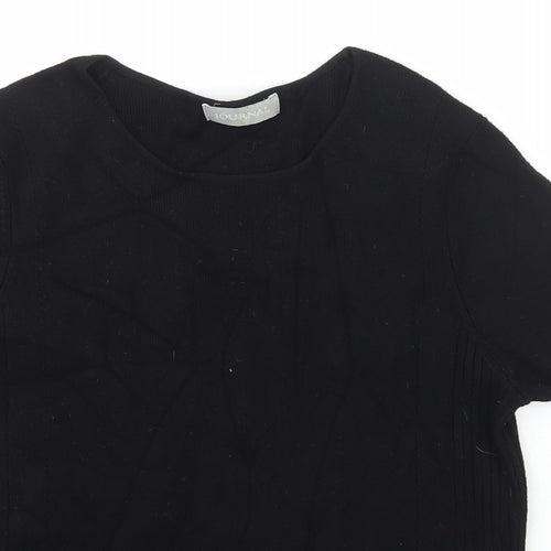 Journal Womens Black Scoop Neck  Viscose Pullover Jumper Size 14