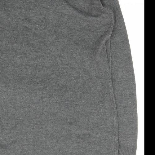 Avenue Womens Grey Scoop Neck  Acrylic Pullover Jumper Size 14