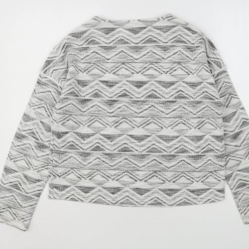 Indigo Collection Womens Multicoloured Round Neck Geometric Cotton Pullover Jumper Size 12