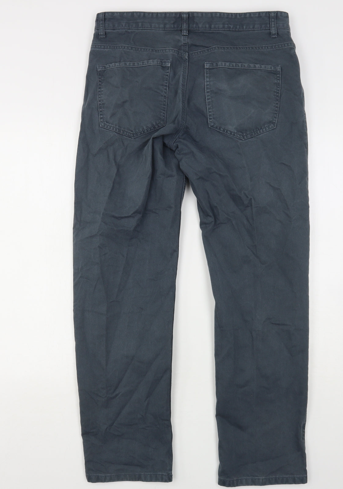 NEXT Mens Grey  Cotton Straight Jeans Size 34 L31 in Regular
