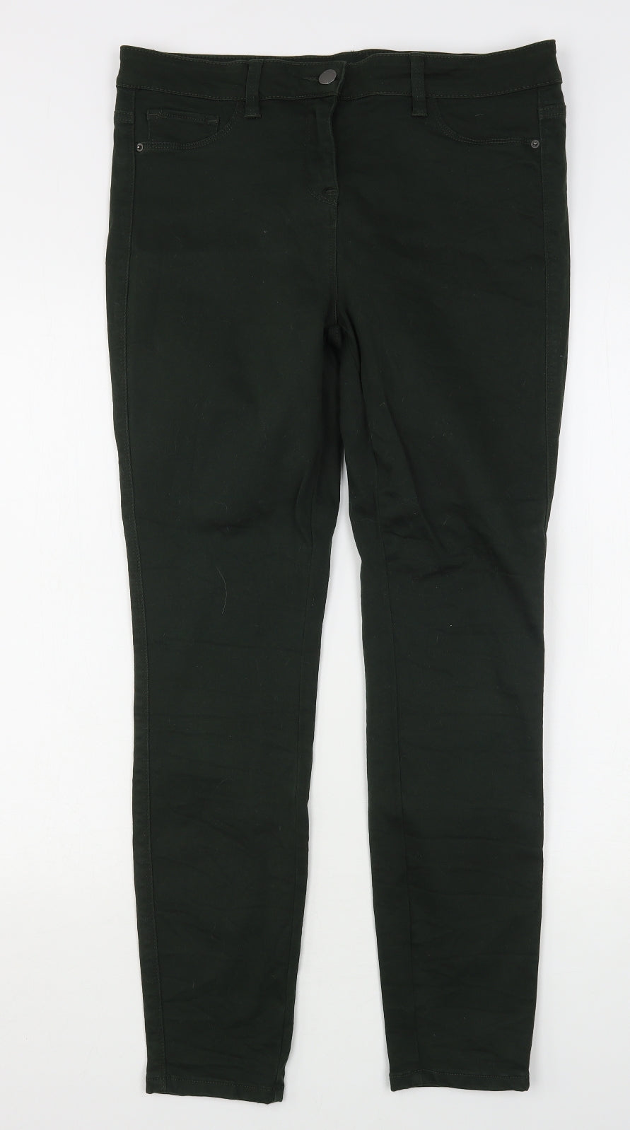 NEXT Womens Green  Cotton Skinny Jeans Size 14 L29 in Regular