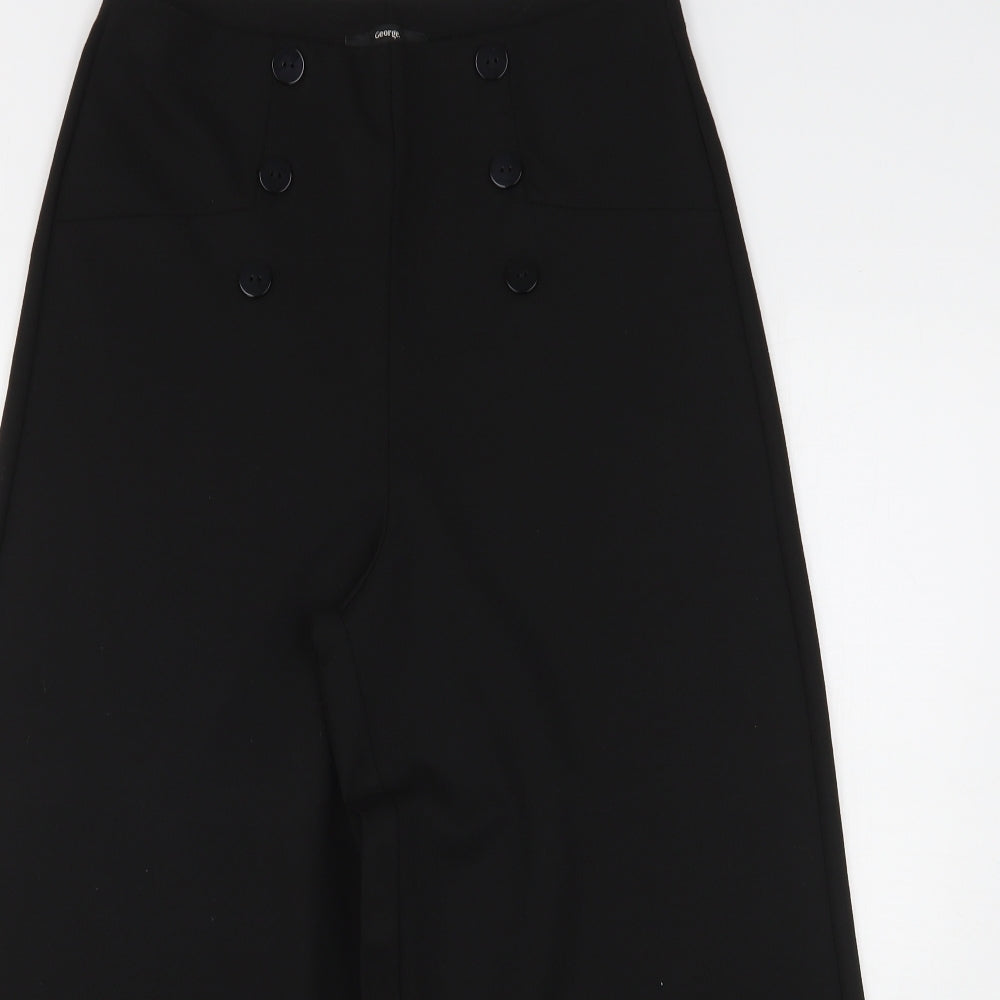 George Womens Black  Polyester Cropped Trousers Size 12 L24 in Regular