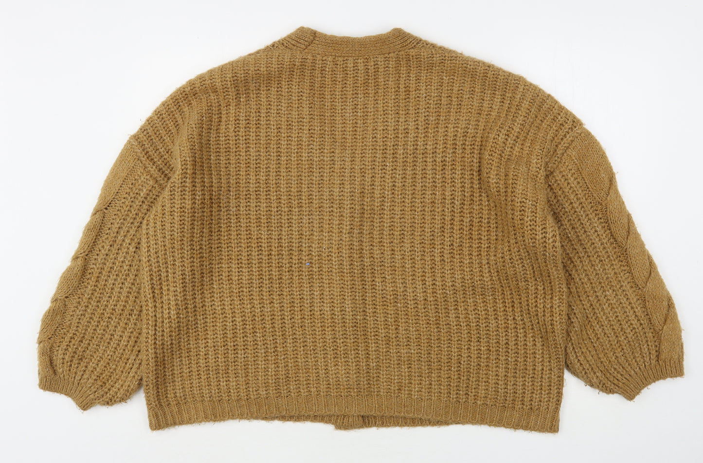 NEXT Womens Brown V-Neck  Acrylic Cardigan Jumper Size XL
