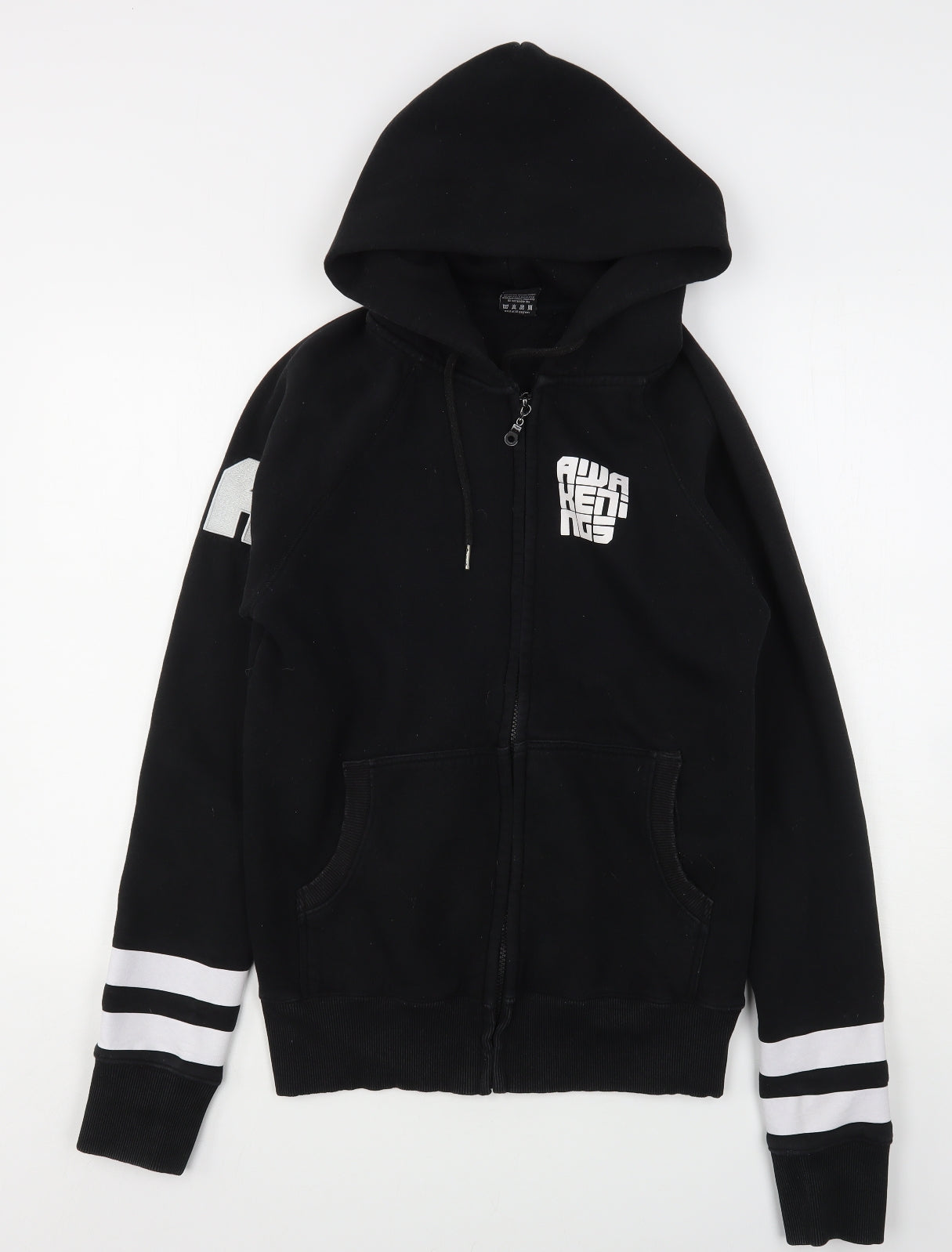 Awaken Kings Mens Black  Polyester Full Zip Hoodie Size M