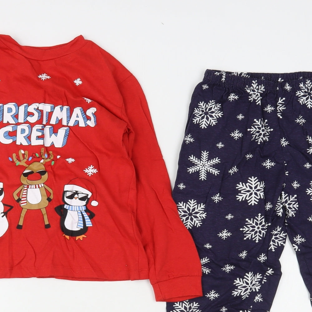 B&M Boys Multicoloured Geometric Cotton  Pyjama Set Size 8-9 Years   - Christmas
