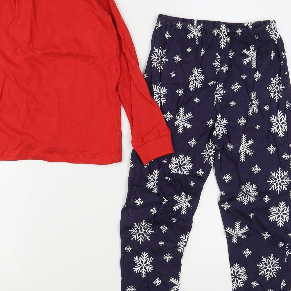 B&M Boys Multicoloured Geometric Cotton  Pyjama Set Size 8-9 Years   - Christmas
