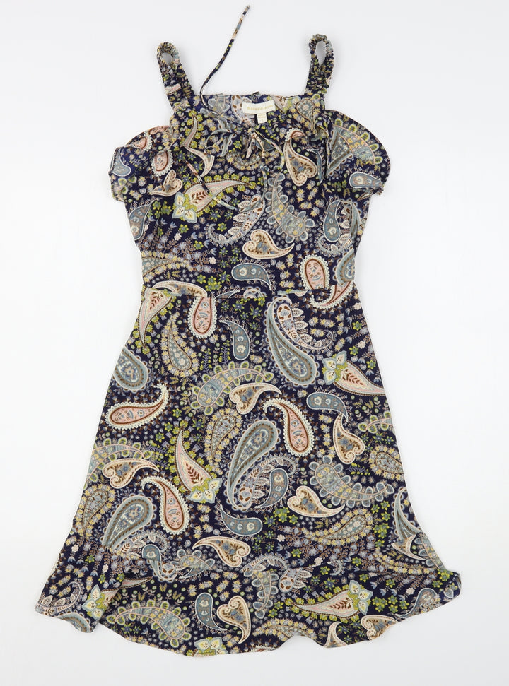 Monteau  Womens Multicoloured Paisley Polyester Tank Dress  Size S  Off the Shoulder
