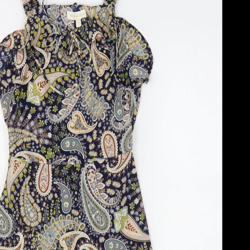 Monteau  Womens Multicoloured Paisley Polyester Tank Dress  Size S  Off the Shoulder