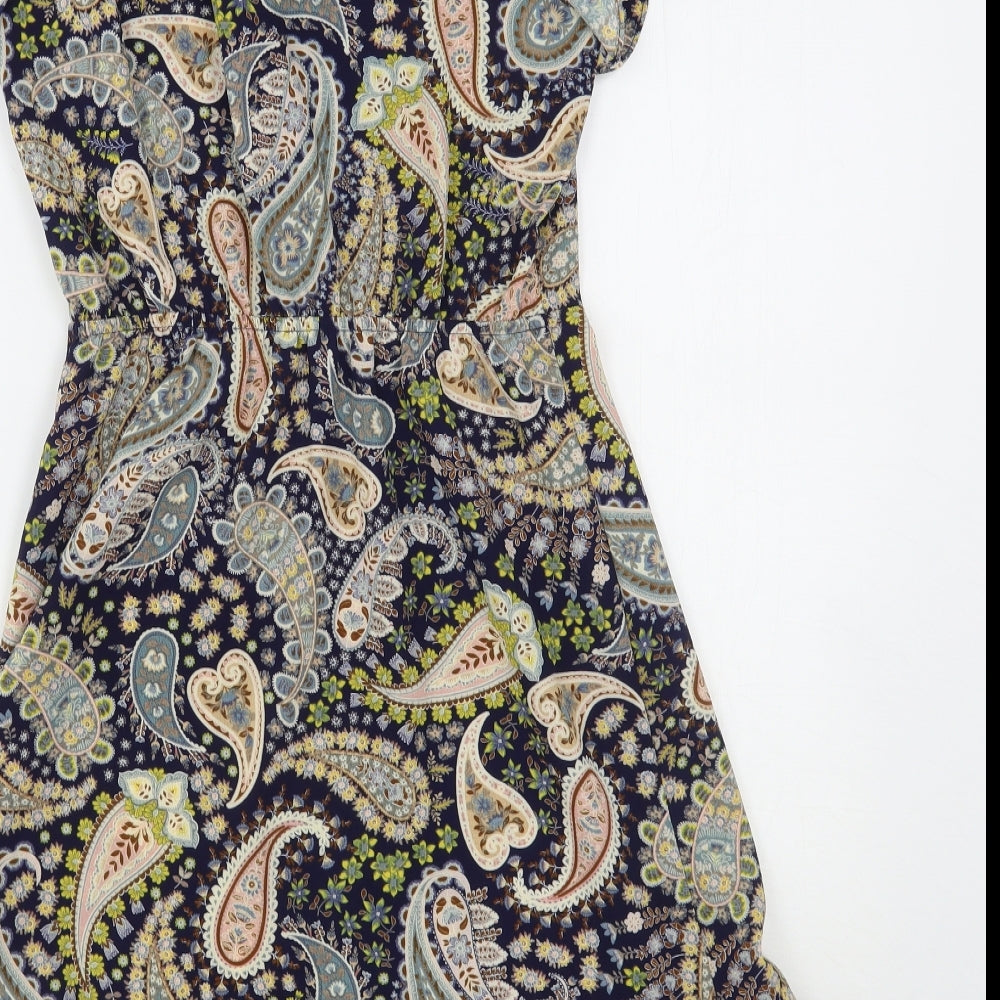Monteau  Womens Multicoloured Paisley Polyester Tank Dress  Size S  Off the Shoulder