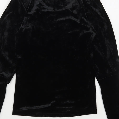 Chloe & Kate Womens Black  Polyester Basic Blouse Size S Round Neck