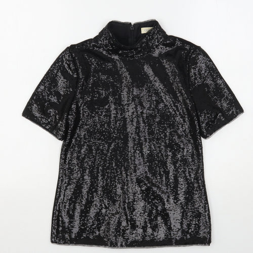 Oasis Womens Black  Polyester Basic Blouse Size XS High Neck